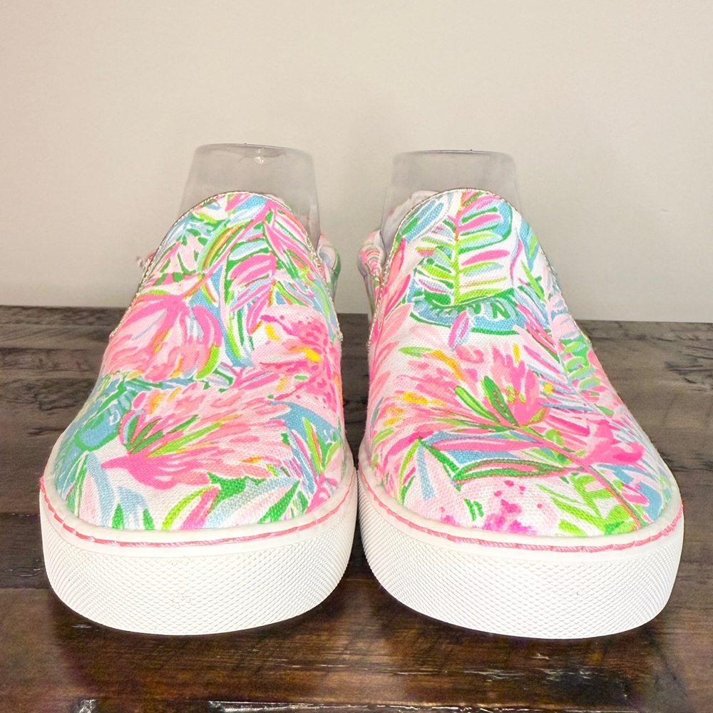Lilly Pulitzer Julie Slip On Canvas Sneaker Size 8.5 Pop Up Lilly of the Jungle - Picture 4 of 11